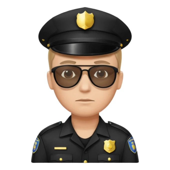 police wear black uniform and sunglasses sticker