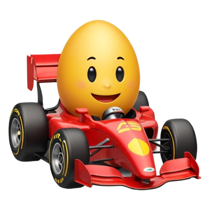 Sweet happy egg in formula 1 car sticker