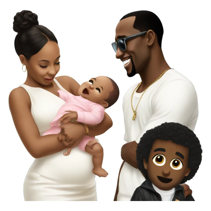 p diddy with baby oul sticker