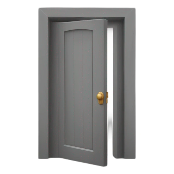 open door wood color gray style perpective sticker