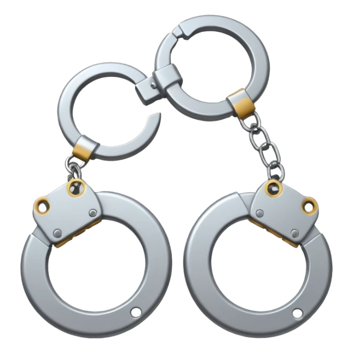 cracking handcuffs with little effects of cracks super minimalistic sticker