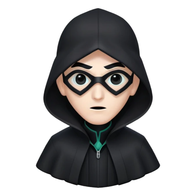 Squid Game Front Man with black geometric mask and black coat sticker