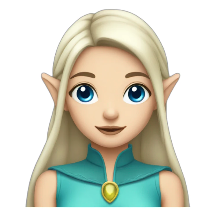 Elf girl with dark hair and blue eyes sticker