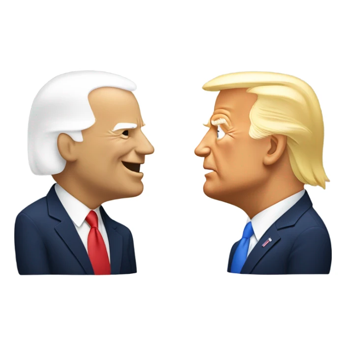 donald trump and joe biden facing each other sticker