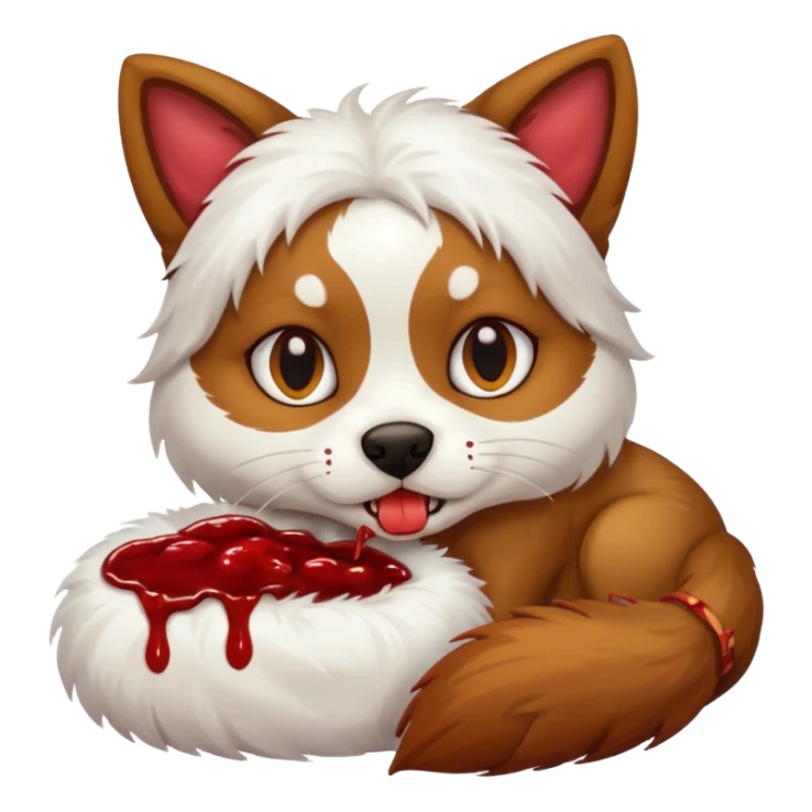 Dog eating cat sticker