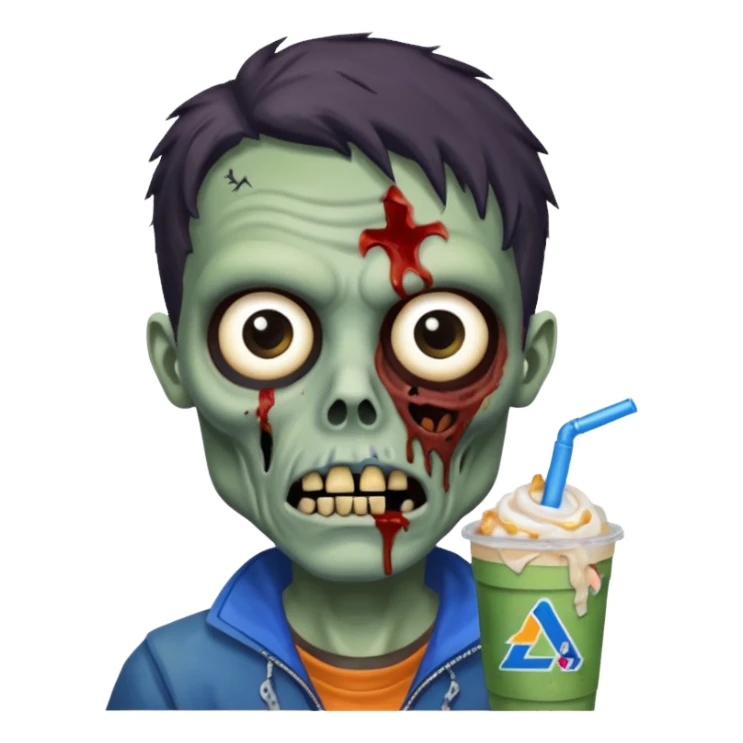 Zombie that has Dutch bros logo in its eyes cause it hungry for Dutch bros sticker