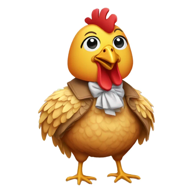 Chicken wearing clothes  sticker