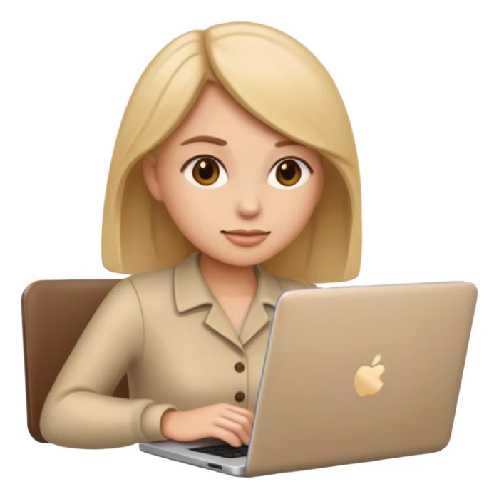 HR girl emoji with a laptop sticker