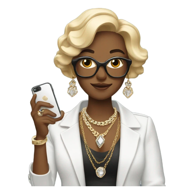 selfie with jewelry and phone sticker