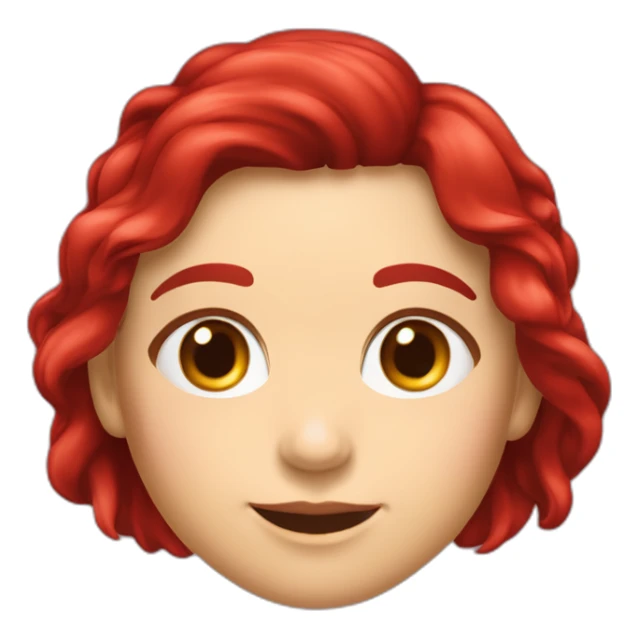 Menina caucasiana de cabelo vermelho longo liso piscando sticker