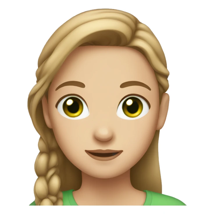 Girl with light brown hair and green eyes sticker