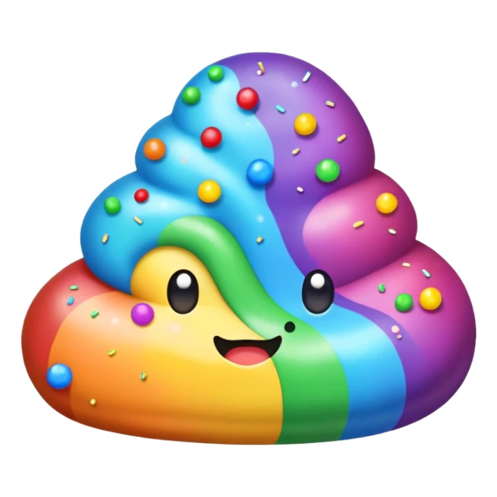 rainbow poop and sparkles and sprinkles sticker