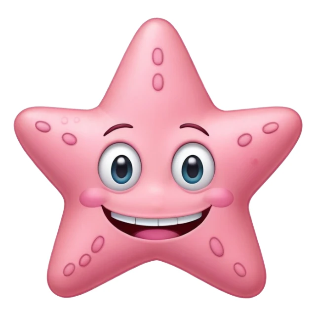 Patrick Star face from SpongeBob, wide eyes, big smile sticker
