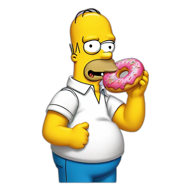 Homer simpson qui mange un donut sticker