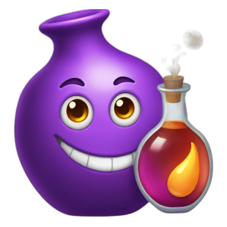 purple magic potion with the letter p written on it sticker