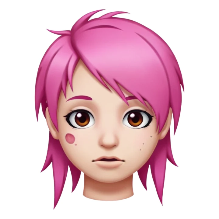 emo emoji pink hair facial piercings sticker