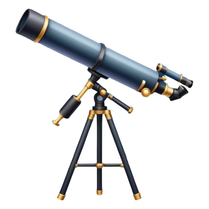 An icon featuring a telescope, stars, and a planet, symbolizing astronomy. The design includes a crescent moon, distant galaxies, and constellations, representing the study of space and celestial bodies. Transparent background highlights the exploration of the universe and cosmic phenomena. sticker
