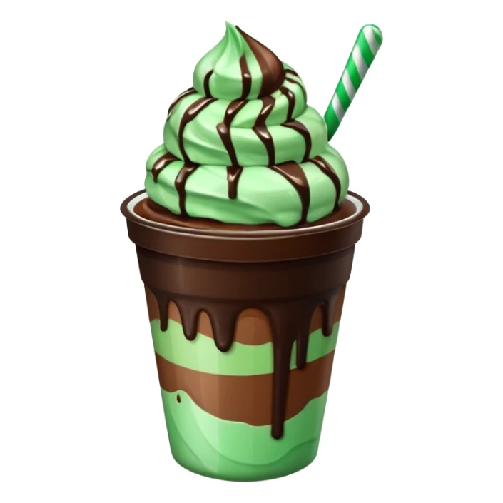 cup mint and chocolate ice cream sticker