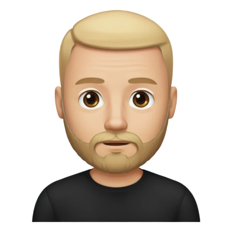 Bearded bald blonde man black shirt sticker