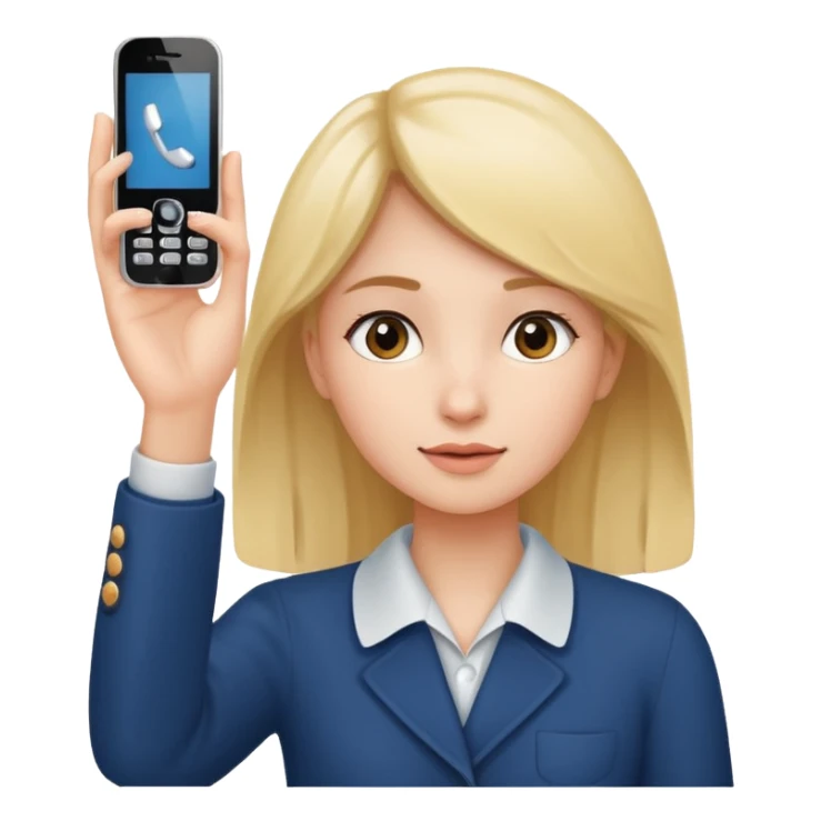 Girl holding her hand up like a phone to call sticker