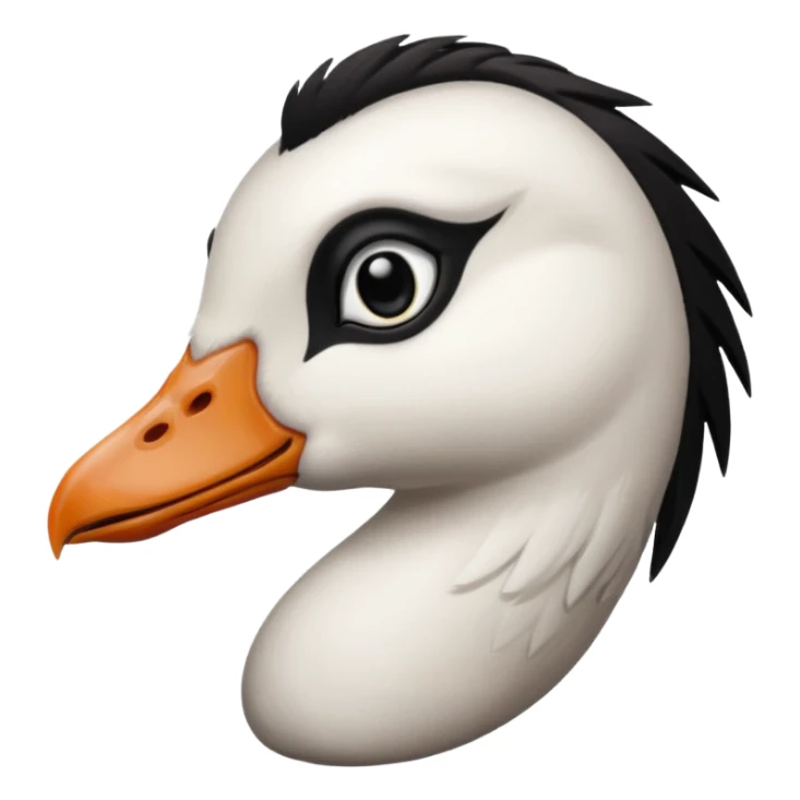 goose head that is emo with dark hair sticker