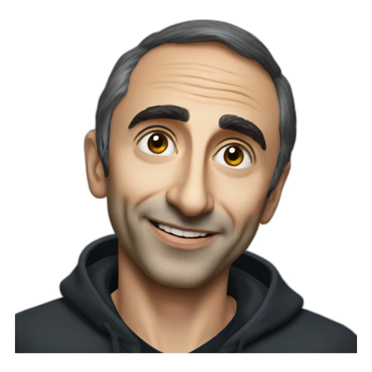 Eric Zemmour taking a selfie with a black person sticker