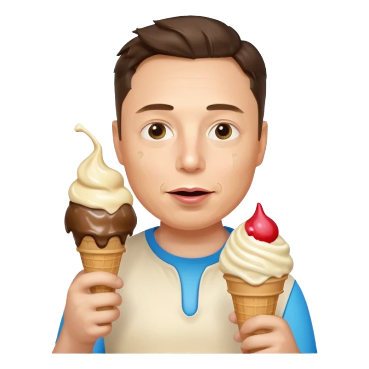 Elon musk with an ice cream sticker