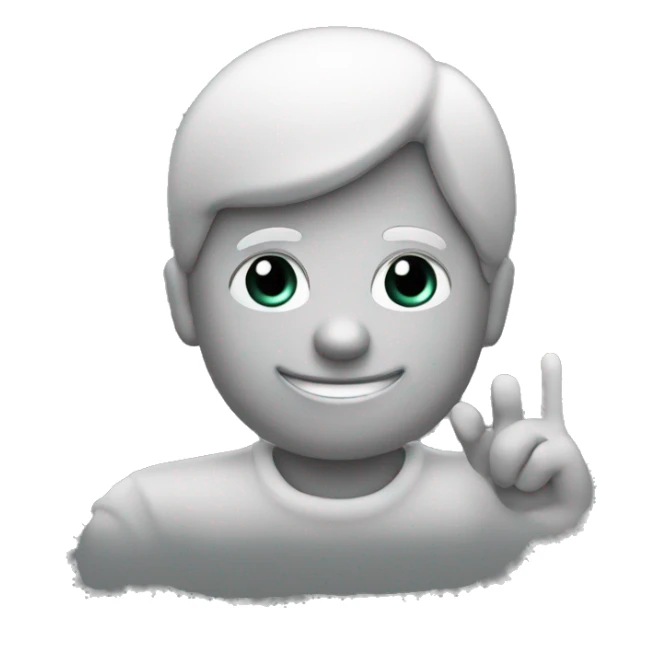 Saying hello with one hand in the akr, with black bacground sticker