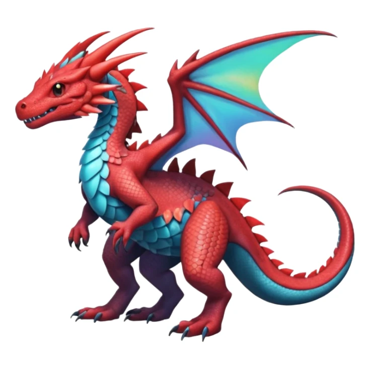 Dutch-Angel-Dragon-Salandit-Salamence-Drudigon-fusion-animal-creature, full body  sticker