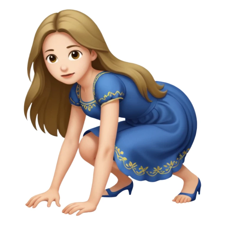 a young woman on all fours, crawling like a bitch. sticker