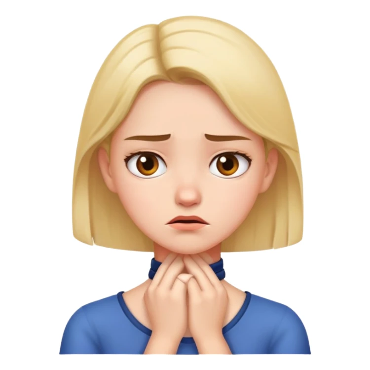 Girl with hands around her neck annoyed ￼ sticker