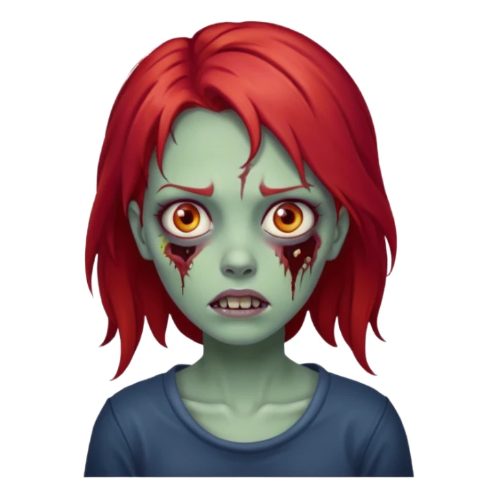Zombie girl with red hair sticker
