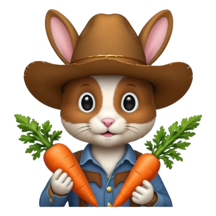 Cowboy bunny sticker