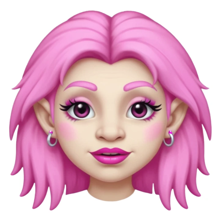 🧌 this but with pink lipstick and pink nails and eyelashes sticker