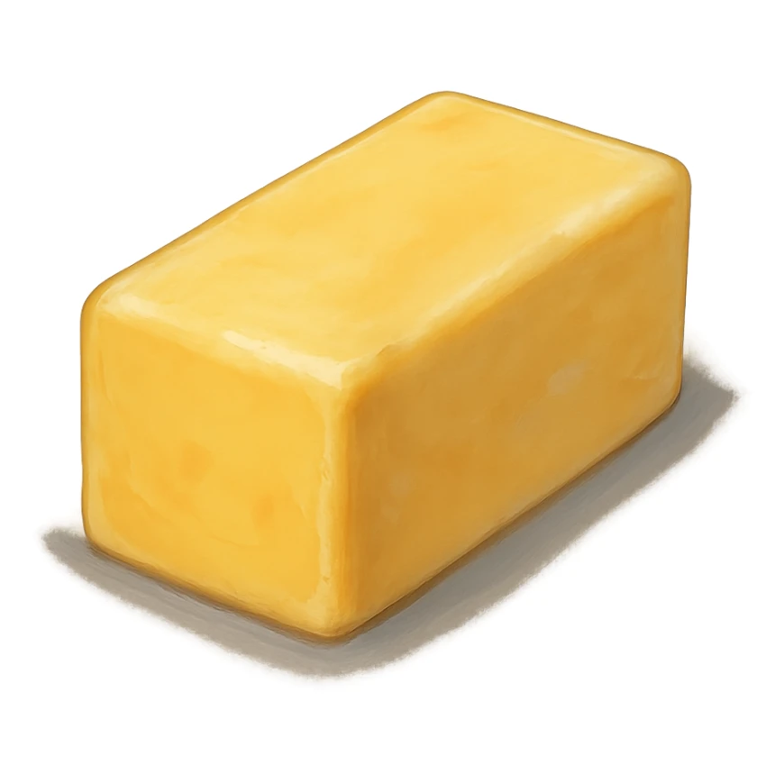 ghibli style butter stick, soft painterly look, gentle highlights sticker