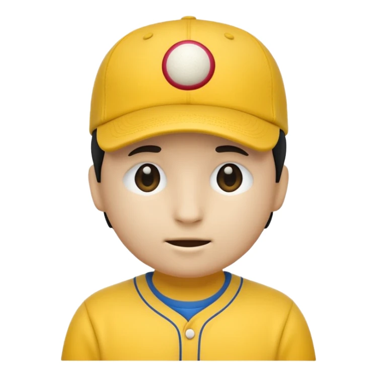 an emoji with no face with a baseball cap on sticker