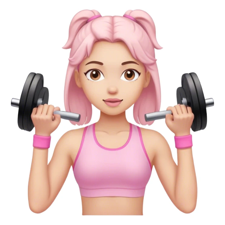 Girl gyming wearing all pastel pink sticker