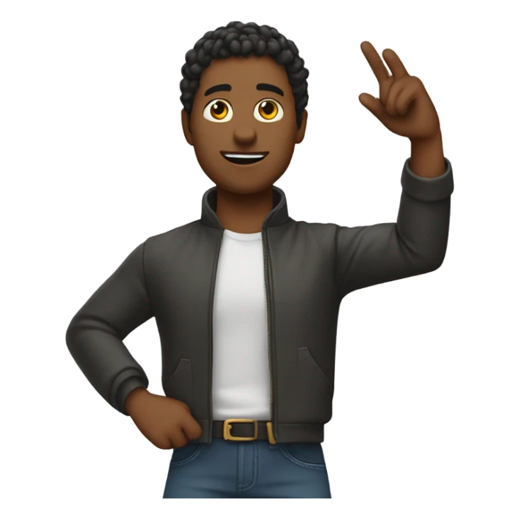 Kaylem raising his arm straight out at a 45 degree angle sticker