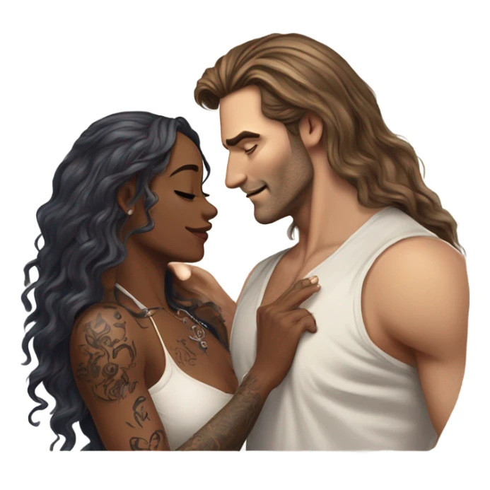 Photo Realistic beautiful woman slapping a very handsome tattooed man sticker