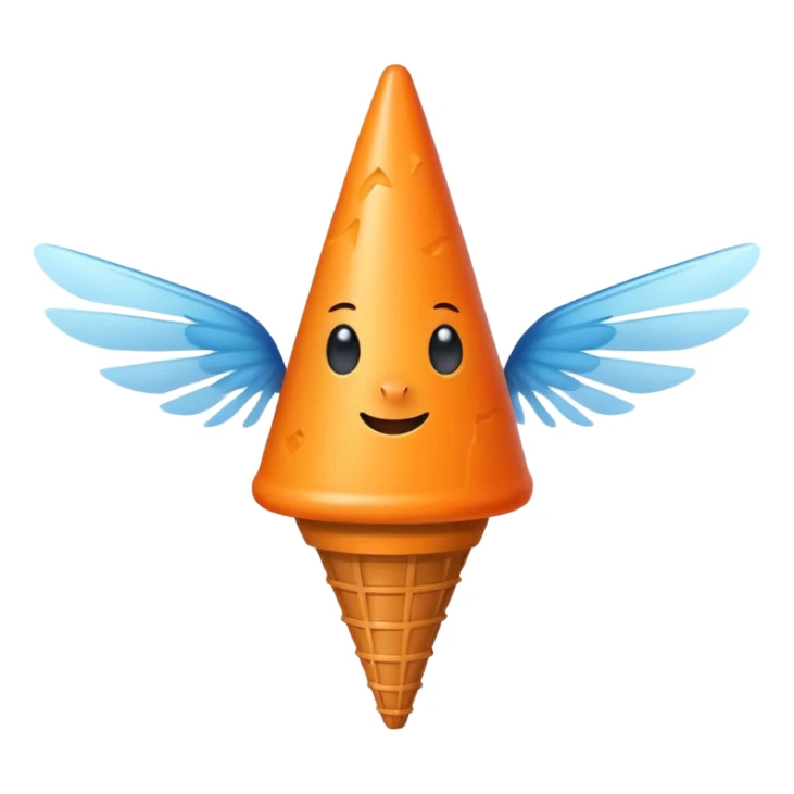 Flying orange cone 6 legs sticker