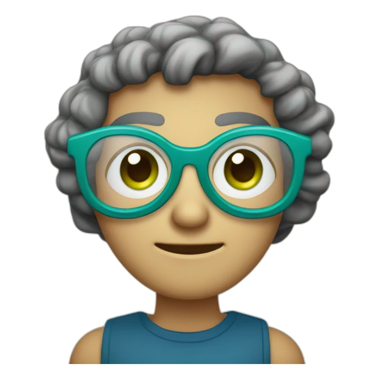 Psychologue avec lunette écaille et yeux bleu vert sticker