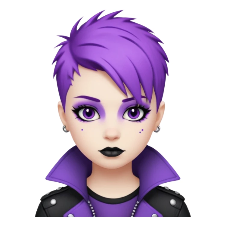 Cool Punk with Short Purple Hair sticker