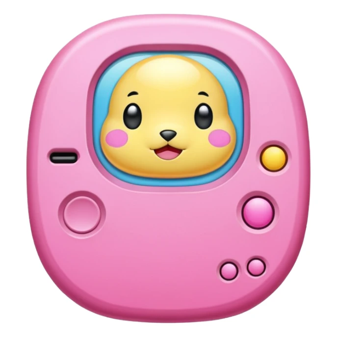 Tamagotchi ios app skeuomorphic, pink sticker