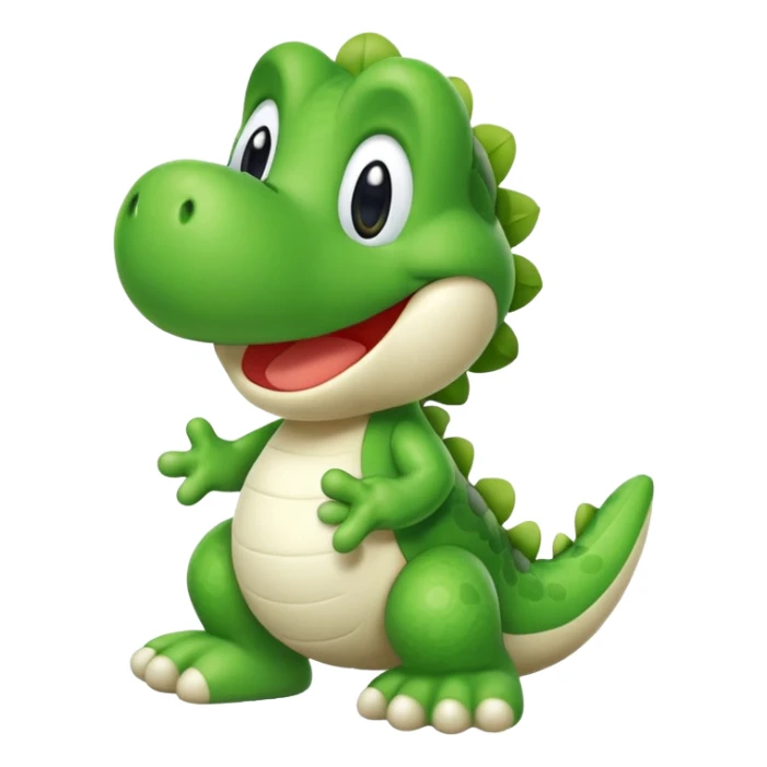 Quiero un emoji de Yoshi el dinosaurio de Mario Bros sticker