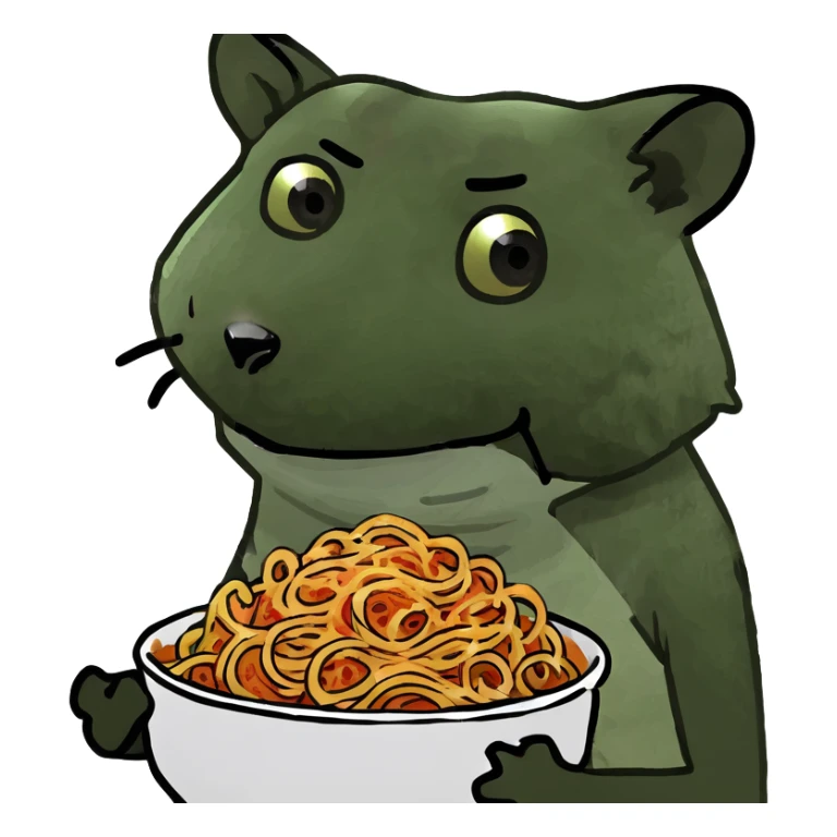 raccoon with spaghetti hair sticker