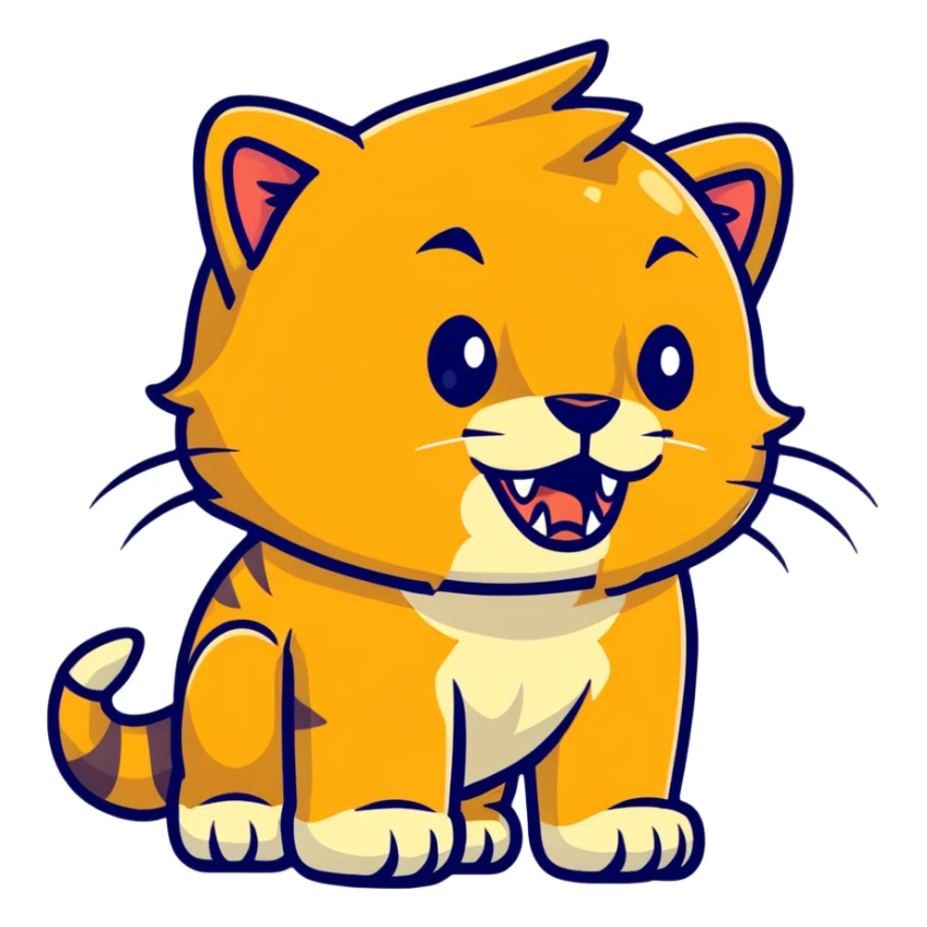 saber-toothed cat with prominent tusks, prehistoric tiger sticker