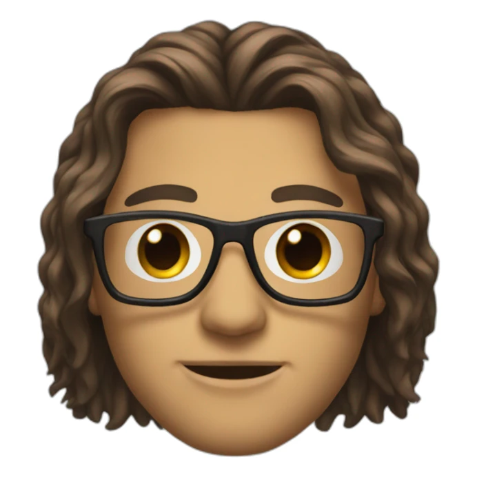 Elon Mask,specs,long hair sticker