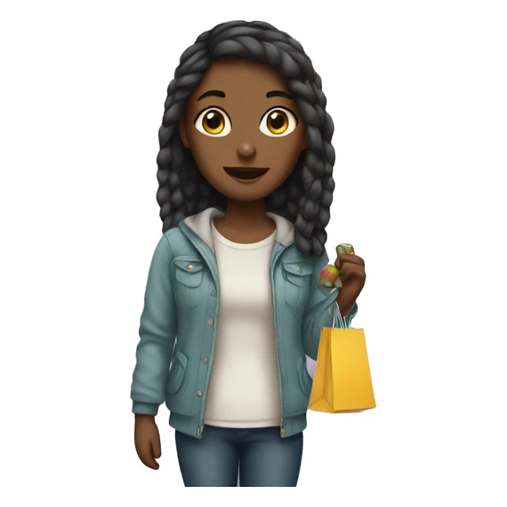 Girl with shopping sticker