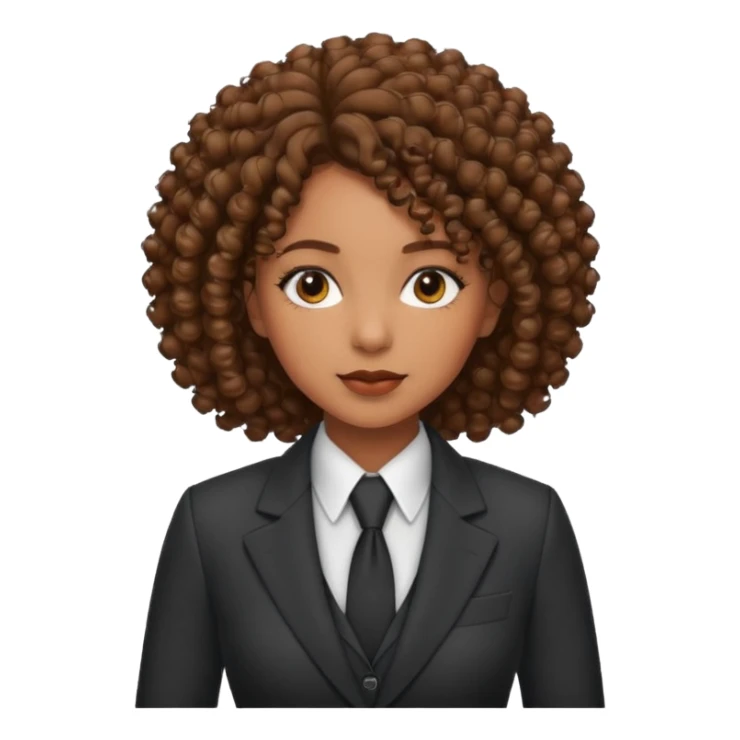 curly-haired black woman in a suit sticker