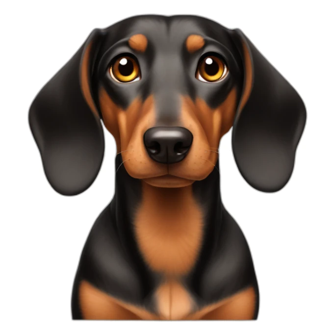 Dog head reality dachshund Looks to the left side 180 Degrees sticker